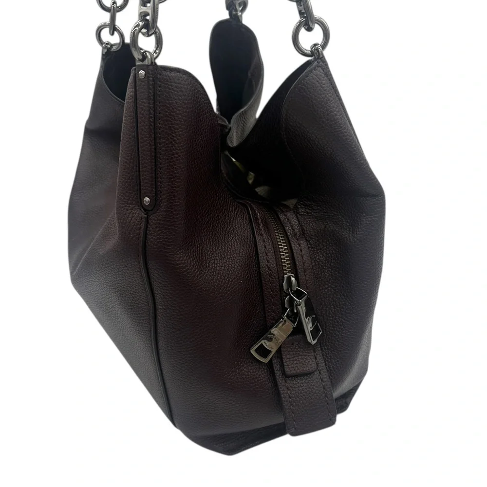 Coach Dalton 31 Satchel Shoulder Bag Oxblood Pebbled Leather 78364 - Picture 4 of 10